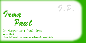 irma paul business card